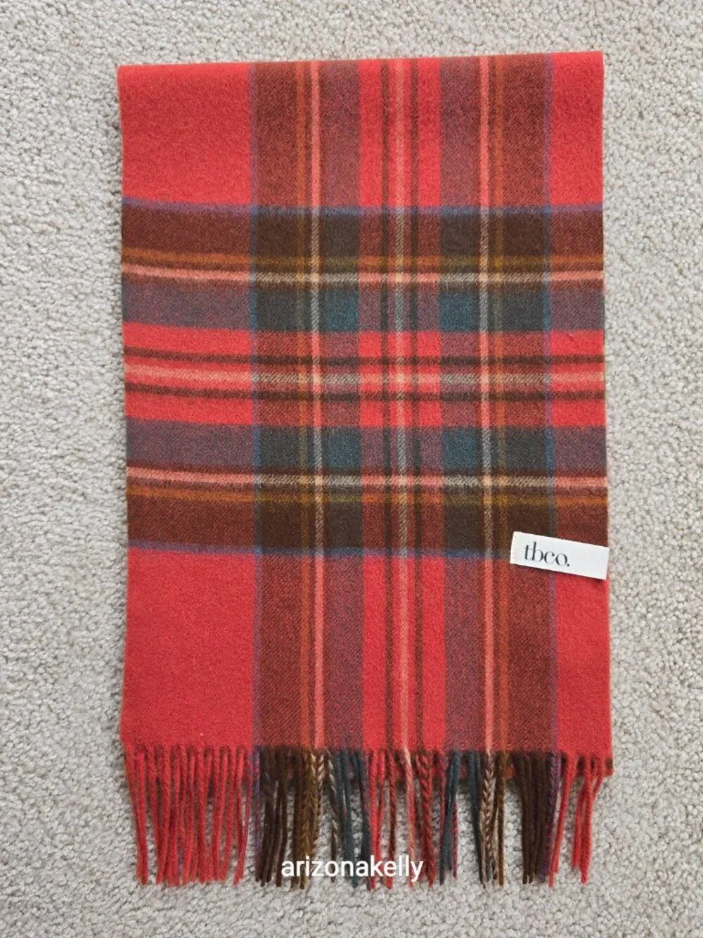 NWOT tbco Red Plaid Scarf Lambswool - Picture 9 of 12